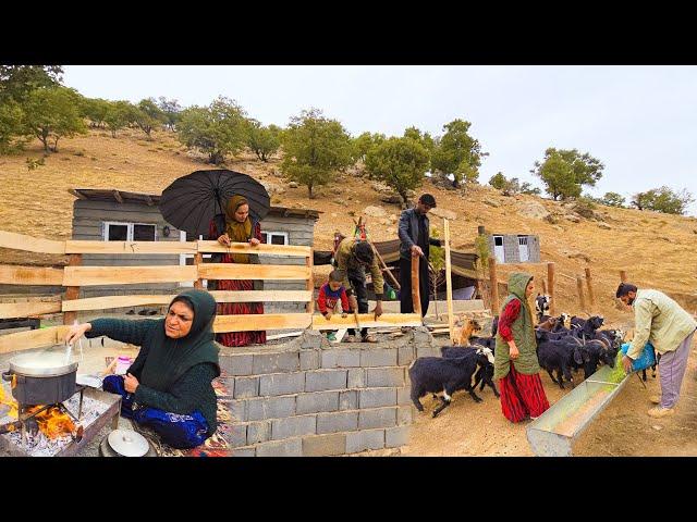 ️Completing the Wooden Fence: Amir's Family & Ajav's Delicious Kashk Soup on a Rainy Day