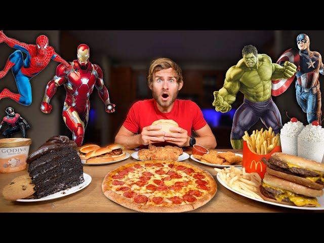 Eating The UNHEALTHIEST Avengers Cheat Meals Challenge!