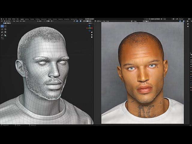 Blender 3.4 - Portrait modeling - Jeremy Meeks