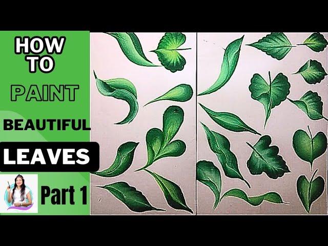 One Stroke Painting Leaves |Acrylic Painting |PART-1 #acrylic