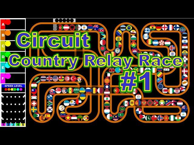 Circuit Countries Relay Race #1 ~144 Countries marble game~ | Marble Factory 2nd