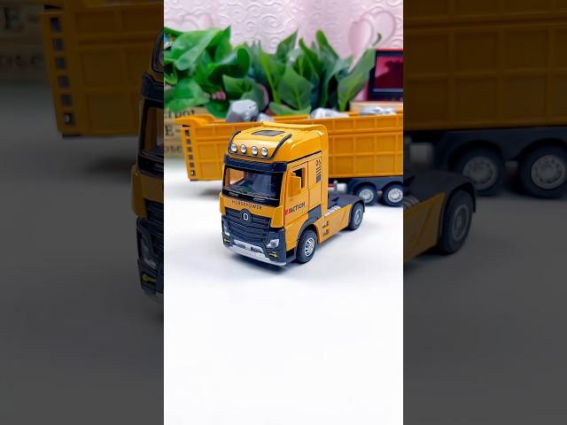 Extended Tractor-Trailer Dump Truck Toy Pull Back Toy Tow Truck Tipper Truck