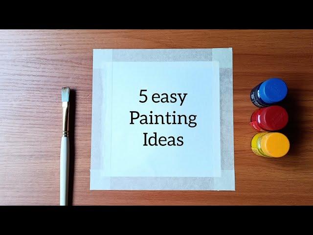 Easy painting for beginners | poster colour | acrylic painting ideas | 5 easy drawing ideas