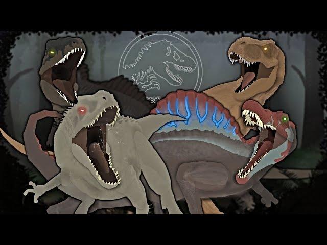 Tyrannosaurus Rex and Spinosaurus VS Indominus Rex and Giganotosaurus | Jurassic World | Animation