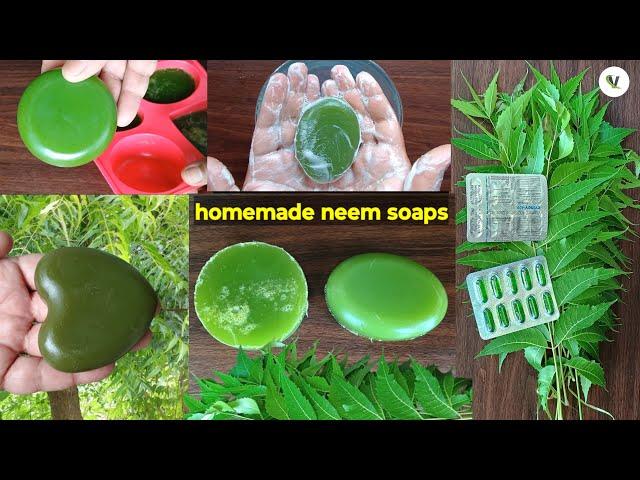 Perfect Neem Soap Making At Home || homemade neem soap for clean , bright and pimples free skin .