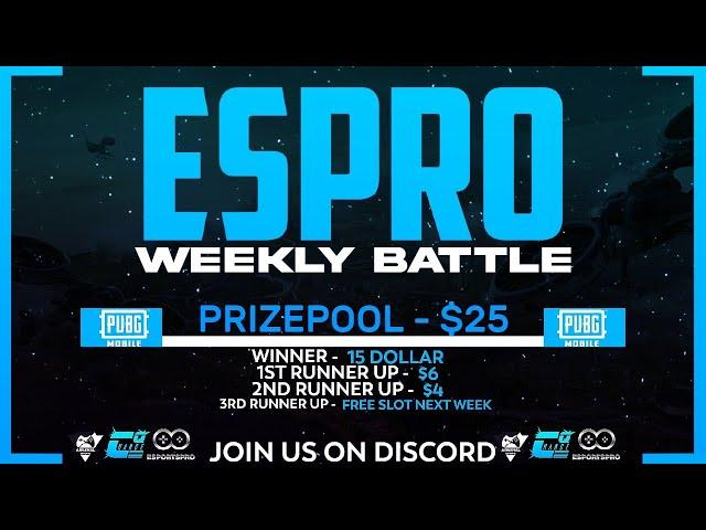 PUBG MOBILE ESPRO WEEKLY  SCRIMS | WEEK 3 Finals  | ARSENAL & CHARGEQ ESPORTS