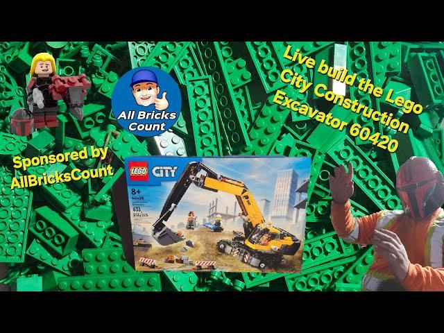 Live build the Lego Construction Excavator 60420 Sponsored by @AllBricksCount