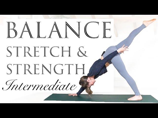 Full body Yoga For Balance, Stretch & Strength - Intermediate Yoga - YogaCandi