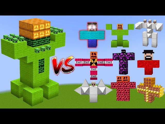 TITAN CREEPER GOLEM vs All Minecraft Bosses - Minecraft Mob Battle