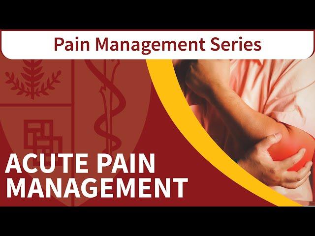 Acute Pain Management by Dr. Hah