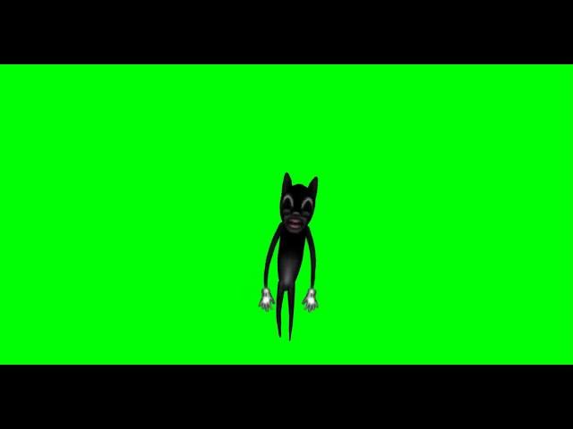 картун кет хромакей/cartoon cat green screen