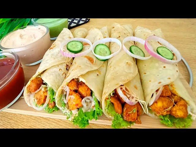 Chicken Tikka Paratha Roll Recipe | Quick And Easy Homemade Paratha Roll | Lunch Box Special Recipe