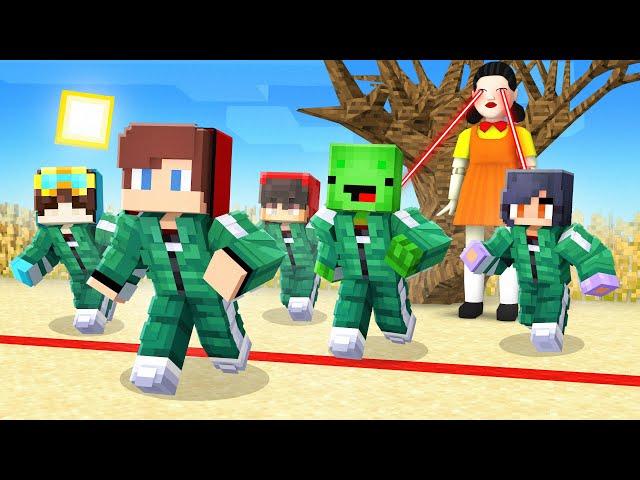 JJ and Mikey vs CASH and NICO in SQUID GAME with APHAMU - Maizen Minecraft Animation