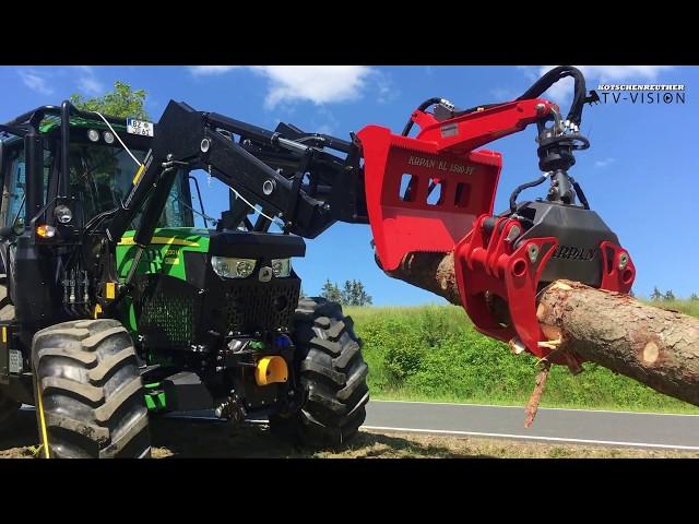 KOTSCHENREUTHER UVV Forstschlepper der John Deere 6er Serie im Einsatz