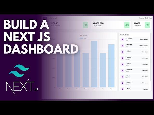 Build a NEXT.JS User Dashboard - Tailwind CSS - Chart.js