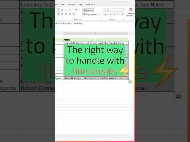 How to replace a delimiter with a line break in an Excel cell