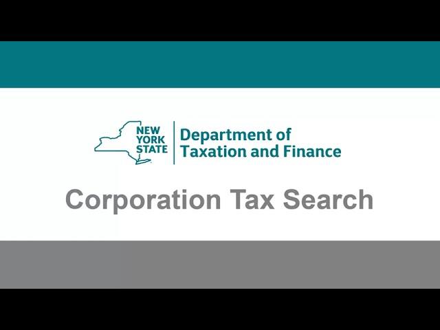 Corporation Tax Search Demonstration