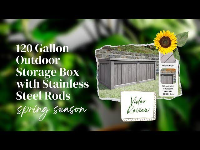 120 Gallon Outdoor Storage Box with Stainless Steel Rods