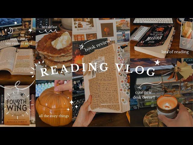 a reading vlog : lots of annotating, writing a book review, book buying, cozy times.