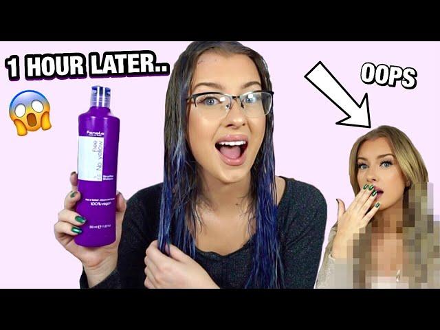 I LEFT FANOLA PURPLE SHAMPOO IN MY HAIR FOR AN HOUR *toning my hair*