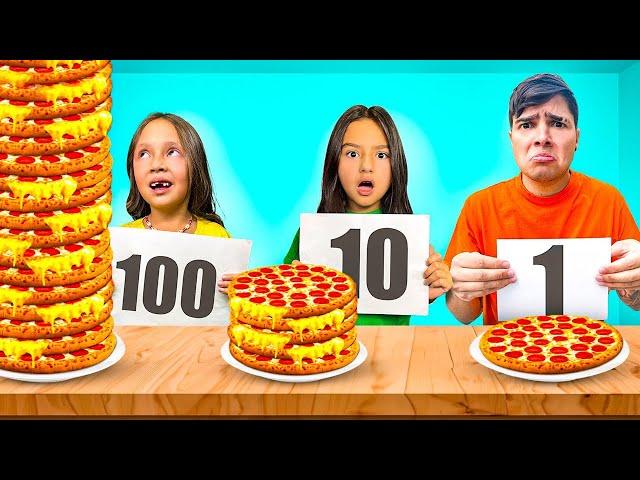 COMIENDO 100 CAPAS de COMIDA CHALLENGE con MIS HERMANITAS !!