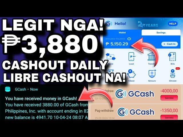 LEGIT NGA! ₱3,880 FREE GCASH GRABE PAYOUT AGAD LAHAT NG USERS DITO LEGIT EARNING APP 2024 GCASH