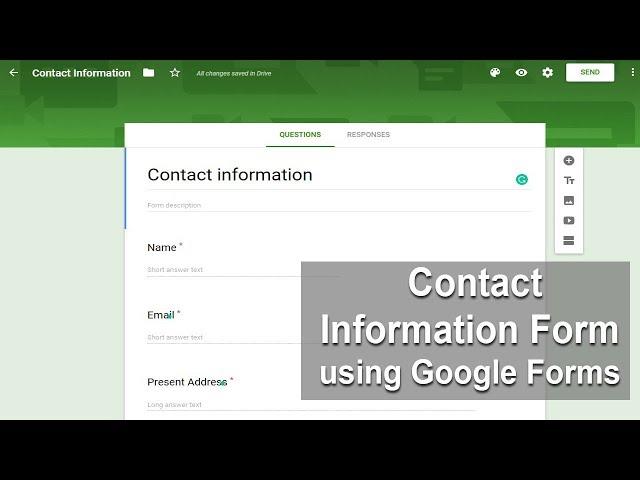 How to Create Contact information Form Using Google Forms