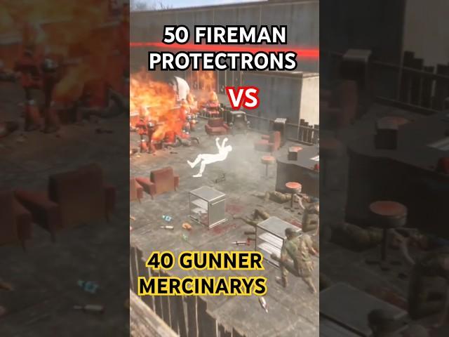 #fallout4 (14-31 S7) 50 FIREMAN PROTECTRONS VS 40 GUNNER MERCINARYS ArenabattleTournaments