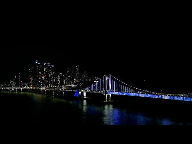 [4K 영상] 부산 해운대구 마린시티 수영구 광안대교 야간 비행/Night Time Flight Marine City Gwangan Bridge,Suyeong-gu,Busan