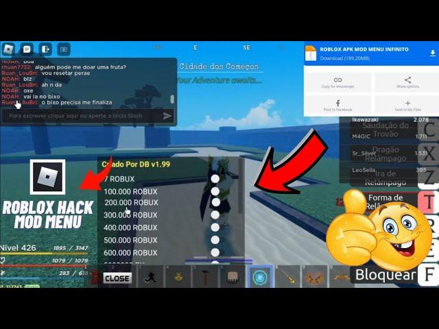 ROBLOX MOD MENU 2024!! O MELHOR MOD APK? Unlimited Robux?? #robloxmodapk