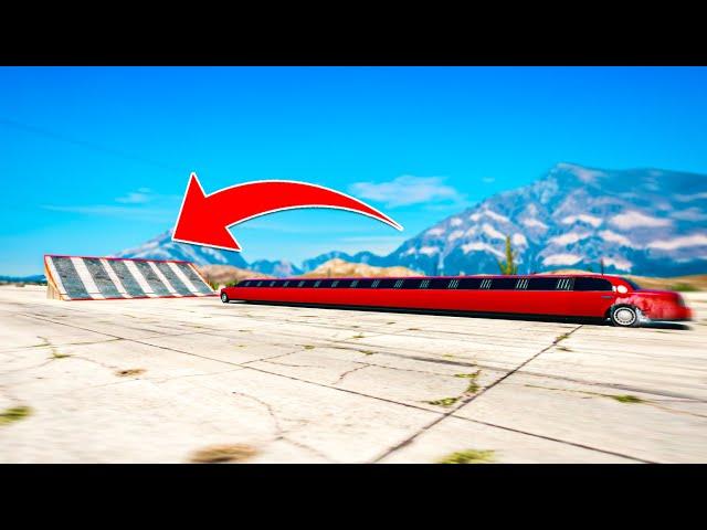 GTA 5 STUNTS With The LONGEST CAR Ever! (Stunts & Fails)