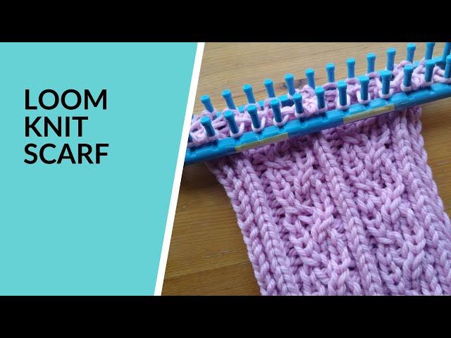 Double Knit Braided Cable Scarf on Long Loom | Rectangular Loom | Double Rake | Loom Knit Scarf