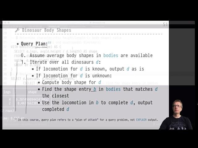 Advanced SQL — Chapter 02 — Video #12 — Use case for WITH: dinosaur locomotion