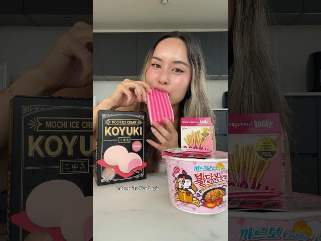 Asian snacks pink challenge  #buldak  #food #noodles