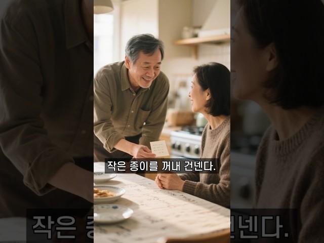 남편이 건넨 메모 한 장 #중년부부 #감동쇼츠 #중년의사랑  #부부의약속 #따뜻한하루 #감성영상  #행복한부부 #중년이야기 #짧은감동