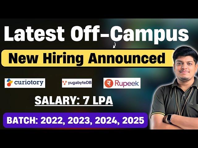 Latest Hiring | Salary: 7 LPA | Off Campus Drive 2022, 2023, 2024, 2025 BATCH | Rupeek, Yugabyte