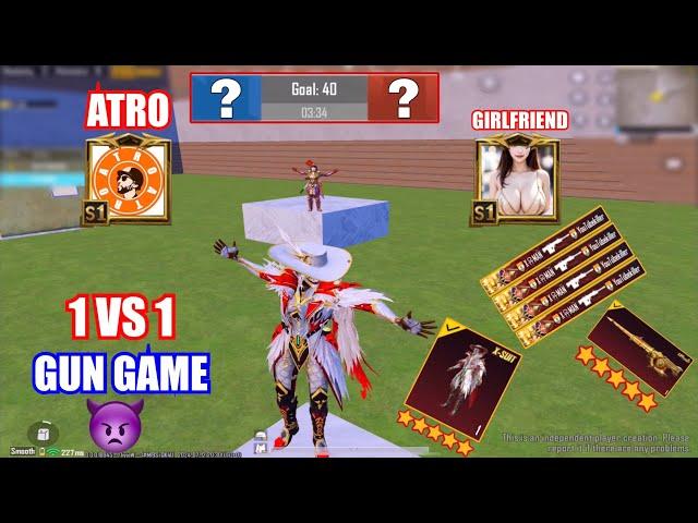 BEST FUNNYWOW GAMEPLAY WITH ATRO AND MY GIRLFRIEND1VS1 GUN GAME DEATH MATCHPUBG MOBILE