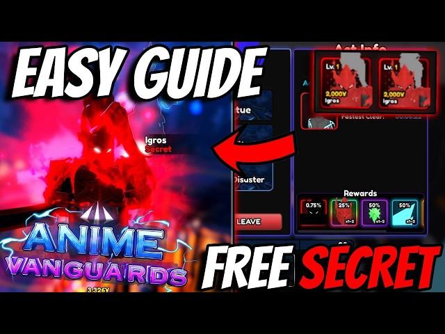 Beginners Guide For A *FREE* Secret In Anime Vanguards.. EASY!!