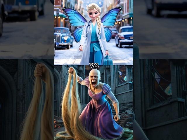 Doctor Elsa vs The Screaming of Rapunzel, Anna, Moana, Snow white, Merida, Ariel #shorts
