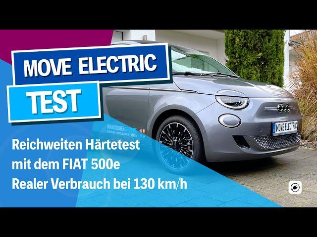 Fiat 500e - Elektroauto Reichweiten-Härtetest bei 130 km/h auf der Autobahn - mit Ladekurve