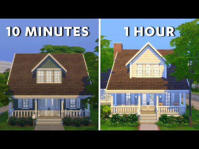 10 Minute vs 1 Hour Build Challenge in The Sims 4