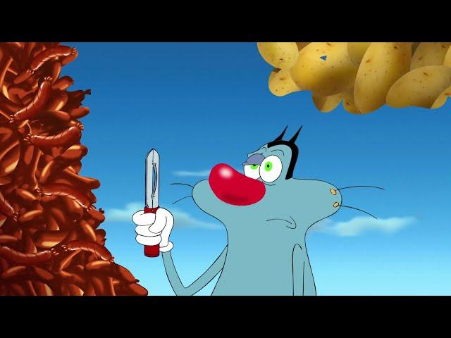 हिंदी Oggy and the Cockroaches  PEEL POTATOES Hindi Cartoons for Kids