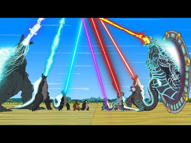 Team GODZILLA & KONG vs Evolution of SPACE SHIN GODZILLA: Who Will Win??? - FUNNY | Godzilla Cartoon