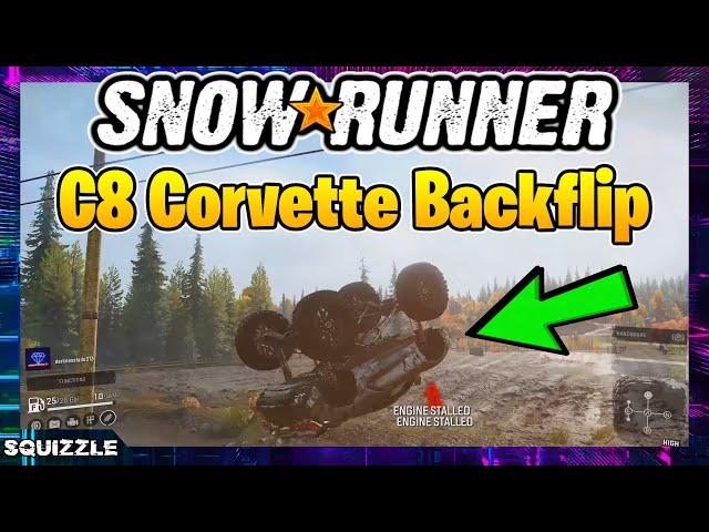 SnowRunner: C8 Corvette BACKFLIP!! (Console Mods)