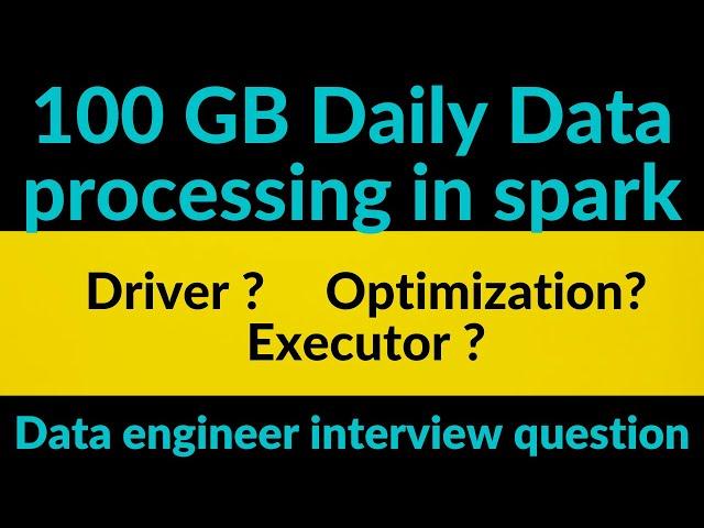 Data engineer interview question | Process 100 GB of data in Spark Spark | Number of Executors