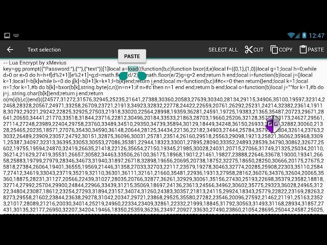 Example of obtaining the source code of an encrypted script - GameGuardian