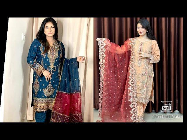 Pakistani organza three piece collection in Bangladesh|Pakistani organza wedding dress|Pakistani