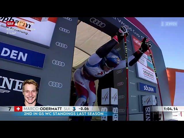 Marco Odermatt takes Gold Giant Slalom 2nd Run Sölden 21/22