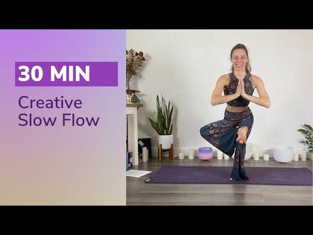 30 Min Creative Slow Flow Yoga Class | Law of Divine Oneness Inspired