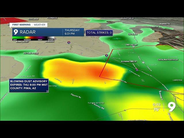 Severe weather around Tucson Thursday night